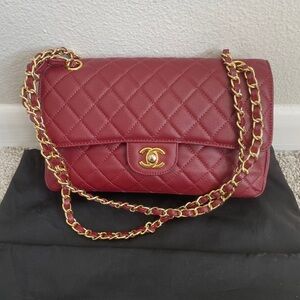 Quilted Burgundy Leather Bag